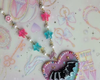 Collana con nastro a forma di pipistrello gotico pastello, inquietante e carina, fairykei, decorakei