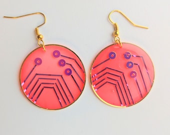 Orecchini con circuito stampato PBC cyberpunk