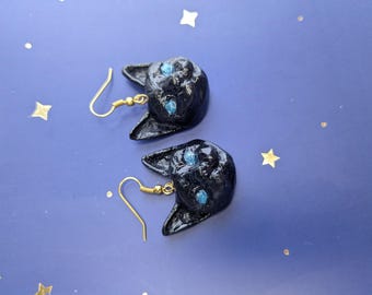 Orecchini gatto nero