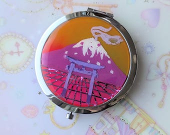 Specchio compatto Vaporwave estetica Fuji San Tori gate