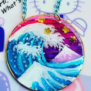 Extra large vaporwave aesthetic 90s necklace