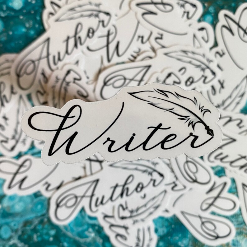 Cursive Writer and Author With Quill Sticker Gift for Writers - Etsy