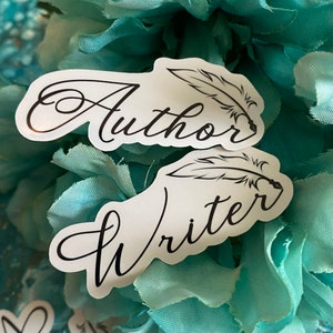 Cursive Writer and Author with Quill Sticker Gift for Writers