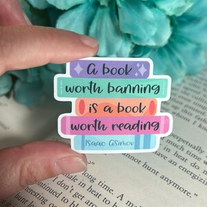 3er-Pack Aufkleber 'Any Book Worth Banning Is Worth Reading' – Wasserdichtes Vinyl, 7,6 Cm, Gestanzt