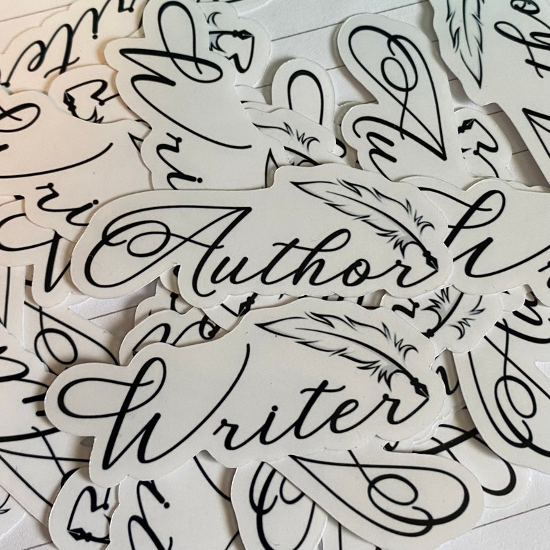 Cursive Quotes Sticker Cursive Writer and Author With Quill Sticker Gift for Writers - Etsy
