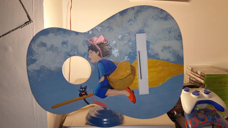 Manga Anime Kiki Desk Lamp Acoustic Guitar Front Shade