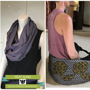 Infinity Scarf Converts to Meditation Seat, Purple, Yoga, Meditation, Back Support while in Crossed Leg Sitting, Workshops, Retreats