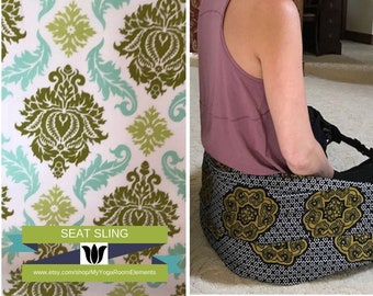 Meditation Seat from Infinity Scarf | Print Fabric | Sage & Turquoise | Yoga Prop | Seated Meditation | Back Support | Yoga Gift Idea