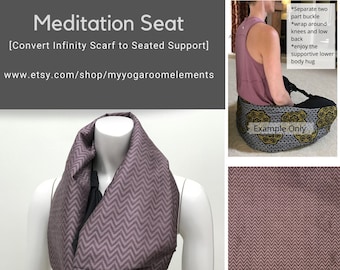 Meditation Seat Scarf, Meditation Seat, Purple Chevron Print, Yoga Back Support, Yoga Meditation Seat for Travel, Workshop, Teacher Training