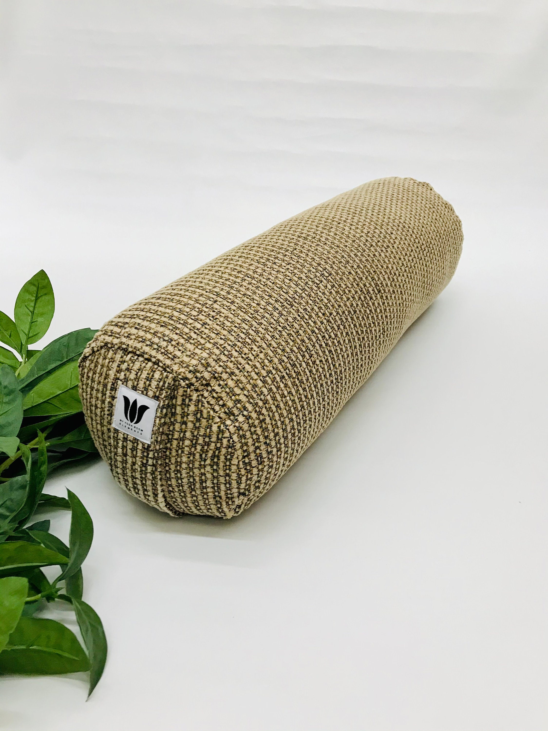 Round Yoga Bolster Meditation Bolster Brown Tweed Yoga Etsy UK
