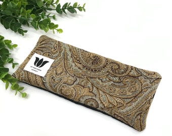 PAISLEY Print, Luxury Eye Pillow / Shade, UNSCENTED, Flax Seed Fill, Warm / Cold Compress, Eye Strain Relief, Natural Pain Relief, Gift Idea