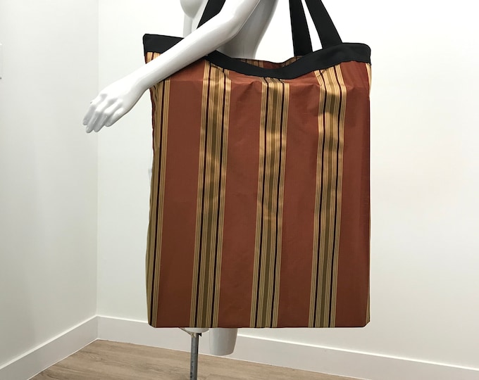 Extra Large Yoga Mat Bag | Yoga Prop Bag | Burnt Orange Stripe | Yoga Prop Storage | Solid Construction| Washable Yoga Mat Bag | Lightweight