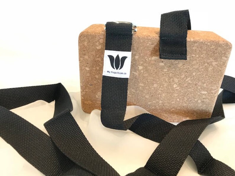 Yoga Strap, 9 Foot Length, 1 1/2" Wide, Easy Adjust Heavy Gauge D Rings, Black, Soft Non-Slip, 22 mm Thickness, Stretch Strap,Made in Canada