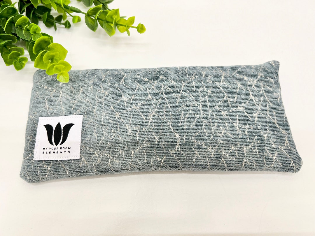 Luxury Eye Pillow Unscented Eye Bag Plush Silver Sage Eye Shade Satin