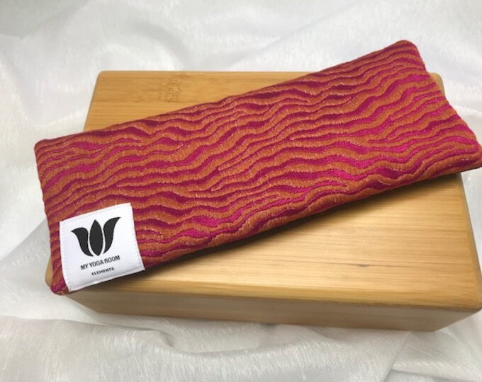 LUXURY EYE PILLOW, Pink Soft Tiger Print & Smooth Satin, Unscented, Natural Flax Seed Fill, Use Daily to Combat Environmental Eye Strain