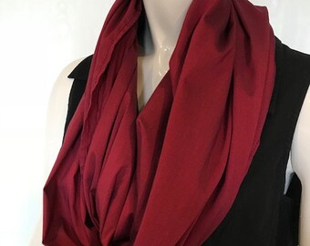 Infinity Scarf Converts to Meditation Seat, Rich Ruby Red, Yoga, Meditation, Back Support while in Crossed Leg Sitting, Workshops, Retreats