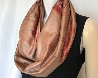 Scarf Converts to a Meditation Seat, Bronze / Brown, Lightweight, Washable Fabric, Back Support for Floor / Ground Sitting, Yoga, Meditation