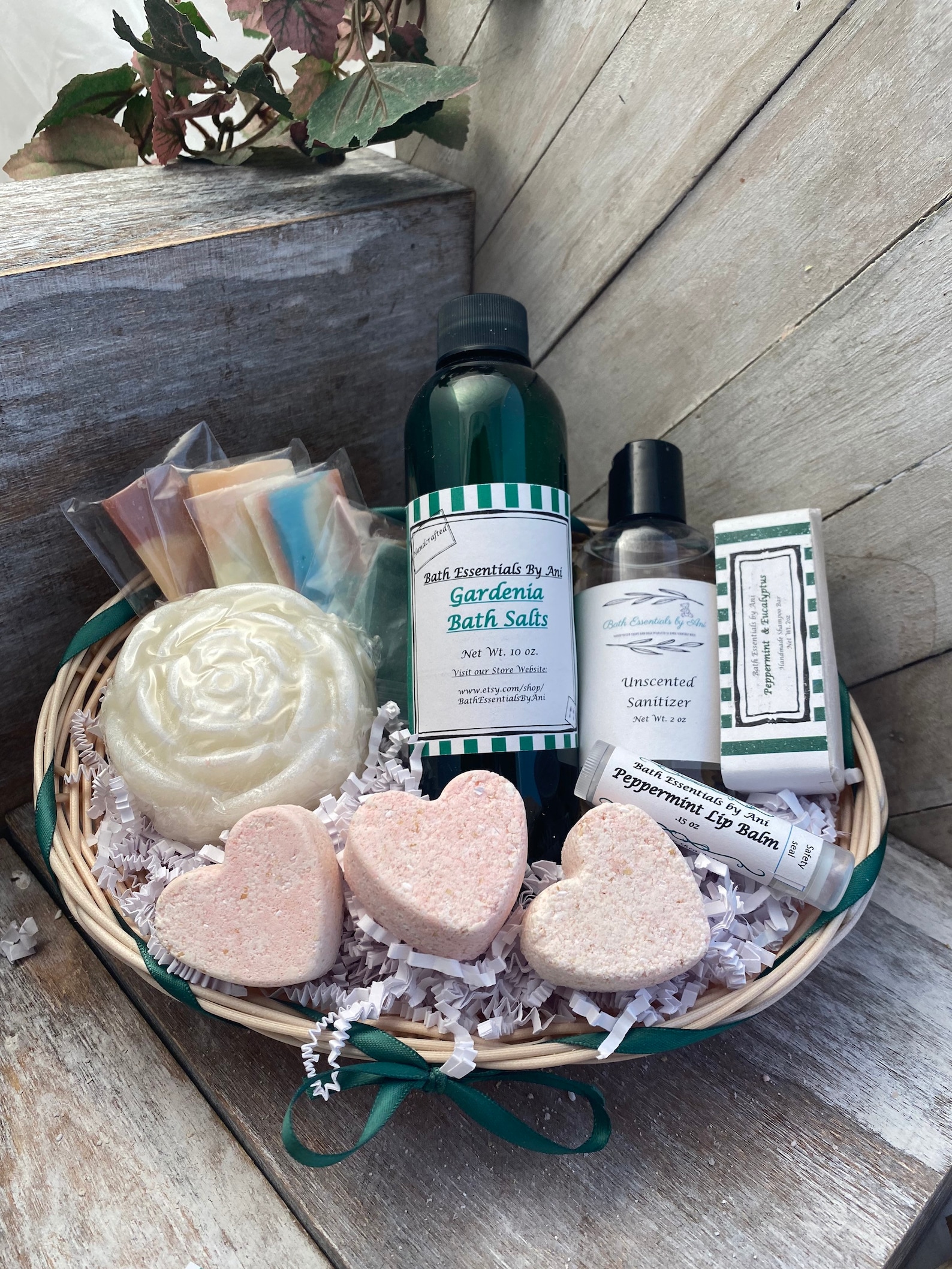 Bath Gift Basket Handmade Soap, Bath Salts, Bath Bombs, Gift Basket for ...
