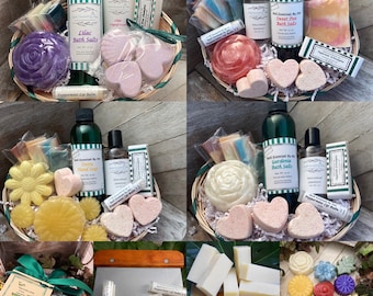 Bath Gift Basket - Handmade Soap, Bath Salts, Bath Bombs, Gift Basket for Women, Gift for her, Bath Gift for her, Gift Set, Mom Mothers Day