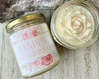 Happy Mother's Day Soy Wax Candle with Gold Lid