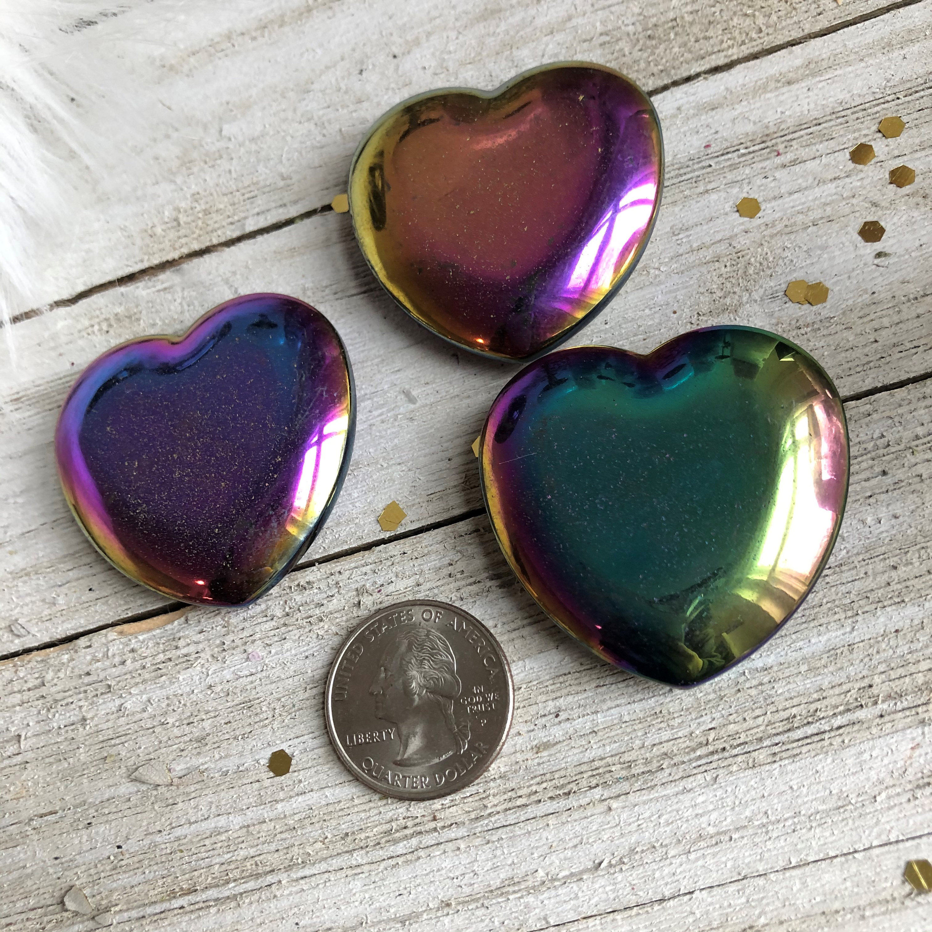 100%正規品 Rainbow Titanium Hematite Heart - Etsy ネックレス・ペンダント