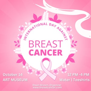 Personalize Breast Cancer Awareness Event Invite, Fight, Pink Ribbon, Conference Flyer, Text Invite - Editable