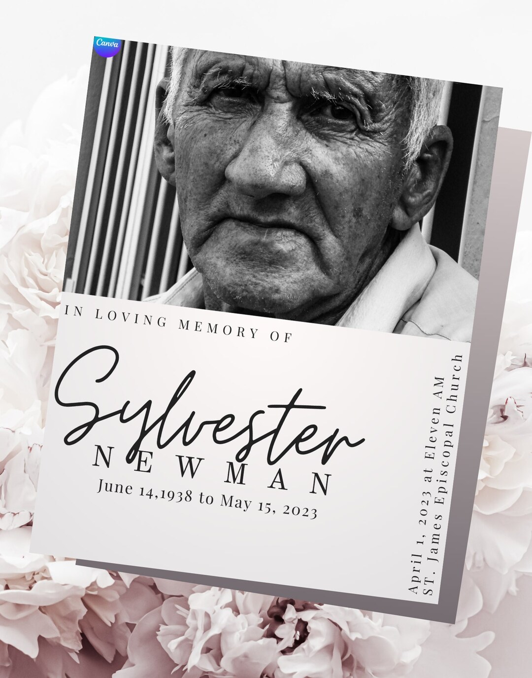 Personalize Funeral Program, Obituary, Celebration of Life Flyer