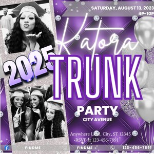 Personalize College Send Off Invitation, Trunk Party, Back to School, Dorm, Party, Celebration, Text Invite, Editable