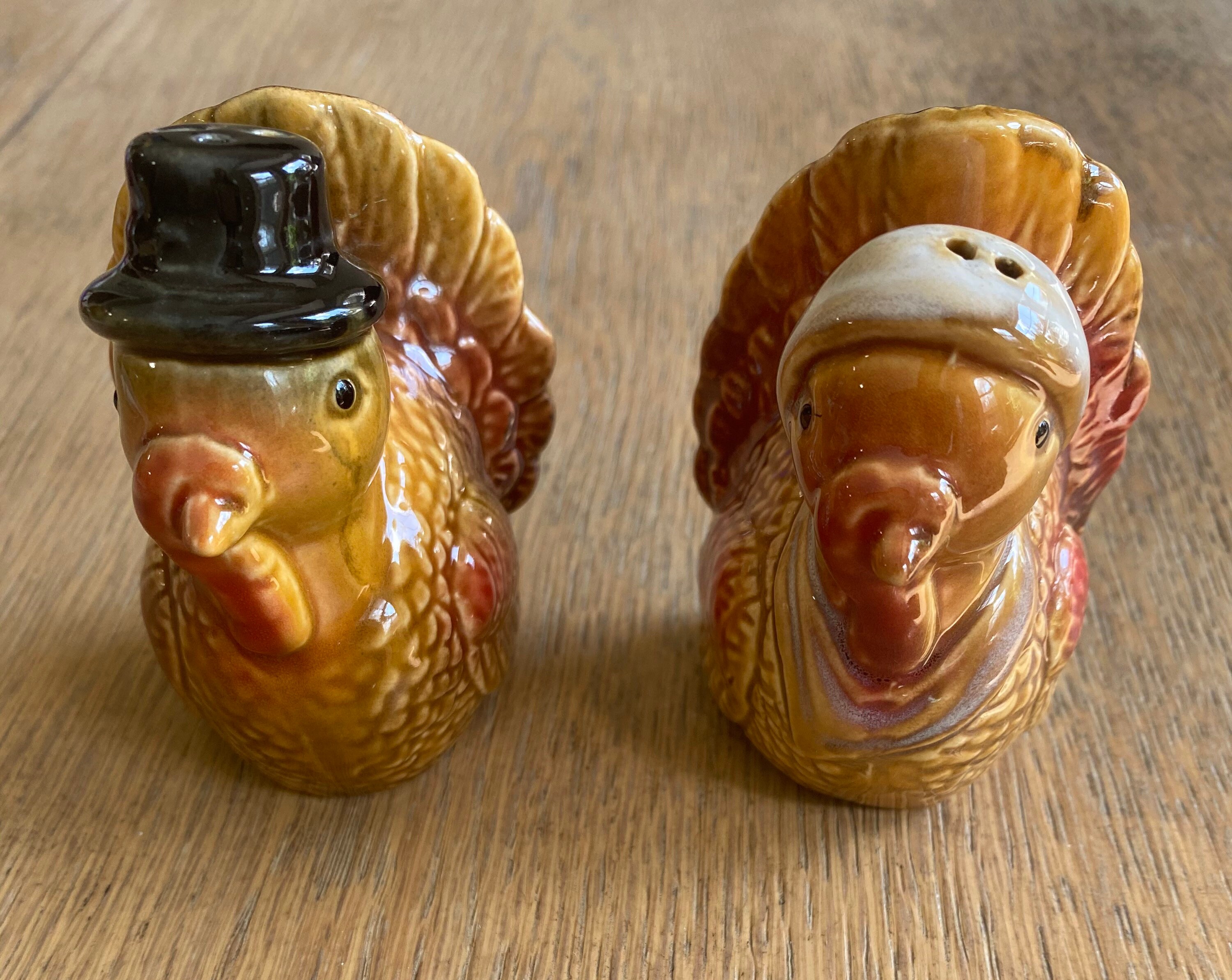 Choice of Pumpkin or Turkey Ceramic Toothpick Holder or Salt & Pepper ...