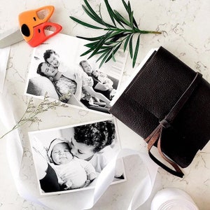 DARK BROWN Unbound Album Leather Print Wrap Photo Wallet l photographer client gift 4x6 or 5x7 photos Fits USB drives image 1