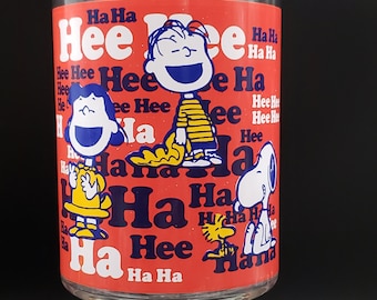 Rare Vintage Snoopy Anchor Hocking 4-panel Comics Vase Glass Mug