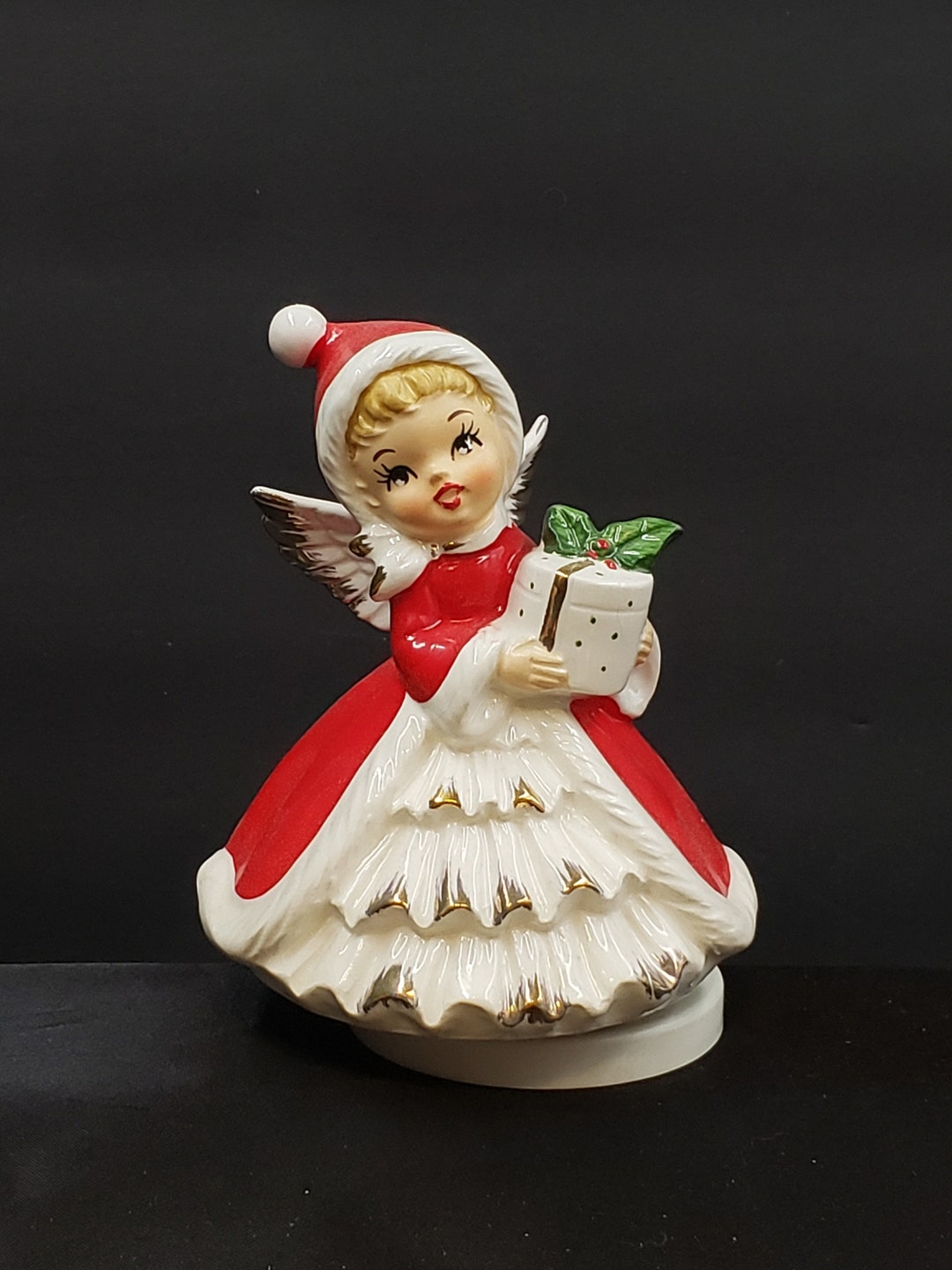 Beautiful Christmas Angel Rotating Music Box Plays Someday My Prince