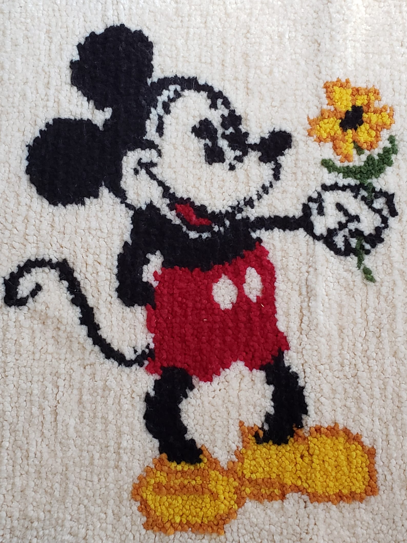 Large Vintage Mickey and Minnie Mouse Wool Hooked Rug for - Etsy
