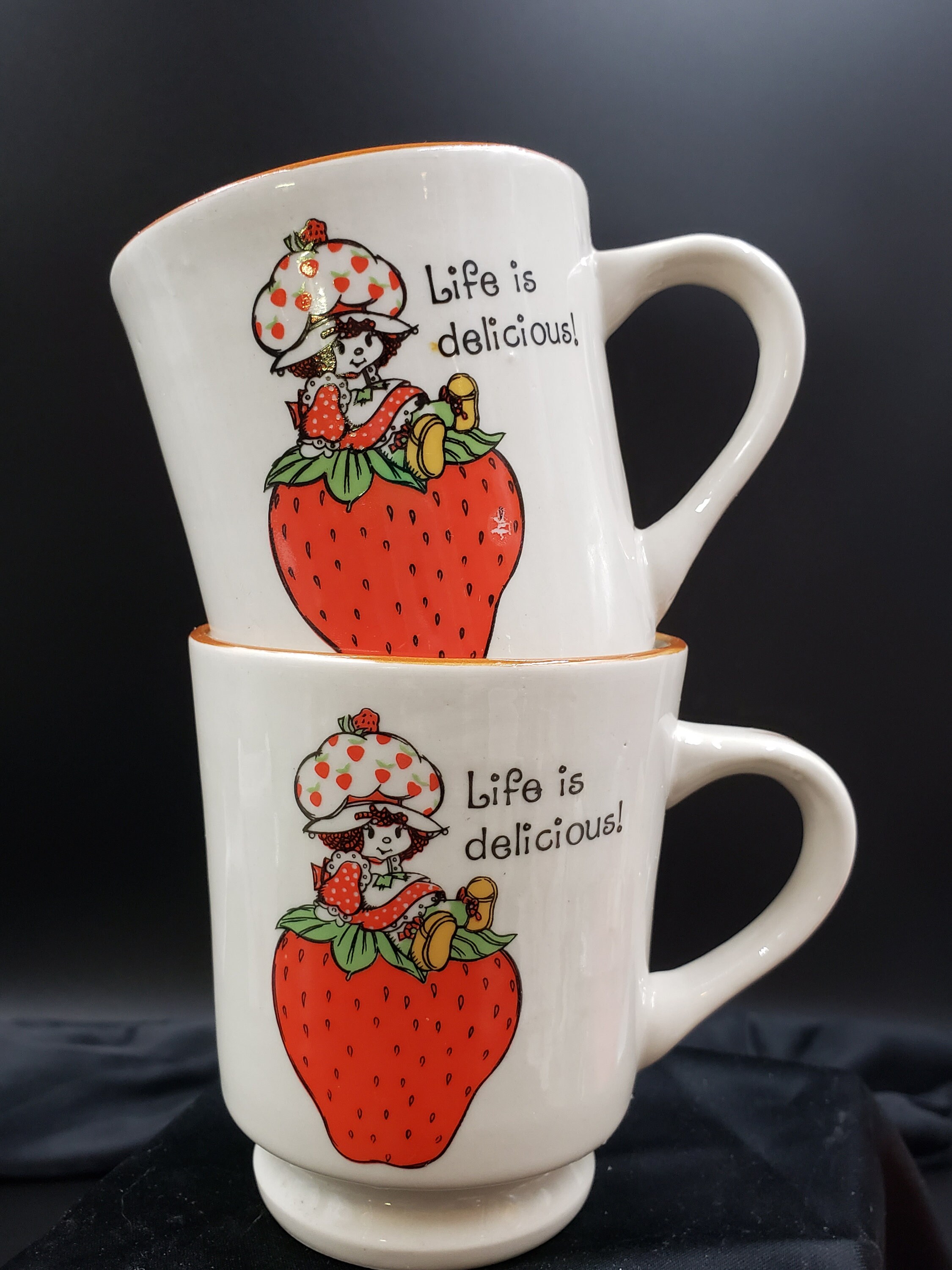 Vintage/Retro Strawberry Shortcake Stoneware Cups/Mugs Set of Etsy