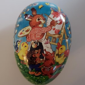 Vintage Echt Erzgebirge Paper Mache Egg Gift for Easter Mantel Basket Candy Container Display Decor Collectible Collector Made in Germany