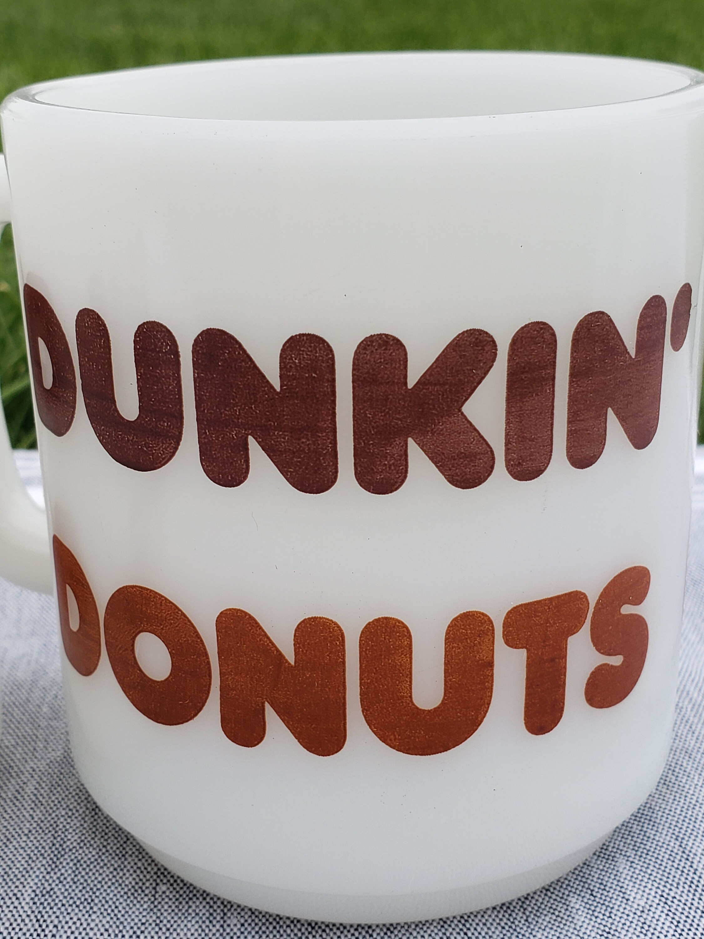 Dunkin Donuts Glasbake Milk Glass Set of 2 Stackable Cups Mugs Etsy
