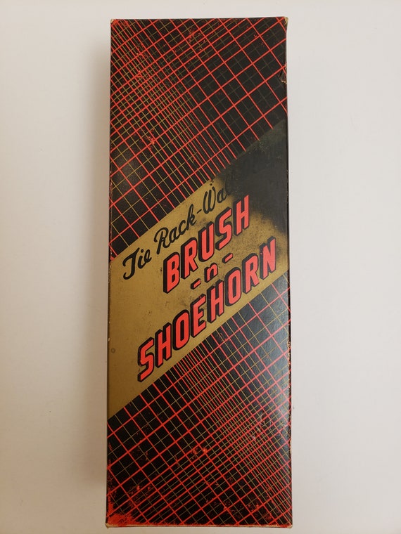 Vintage Equestrian Themed Tie Rack Shoe Brush and… - image 1