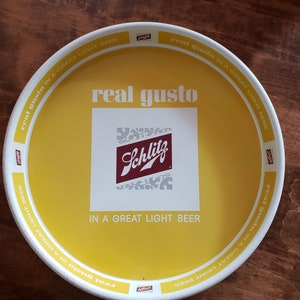 Schlitz Beer Tray Gift for Retro Vintage Schlitz Beer Collector Bar Decor Breweriana Barware Advertising Collectible