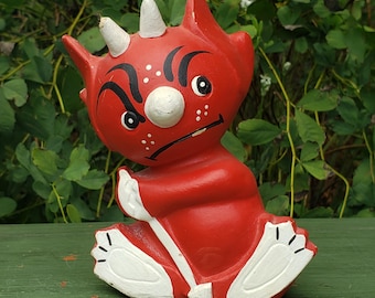 Vintage Devil Piggy Bank 1960s Japan Ceramic Rare Kitsch Halloween