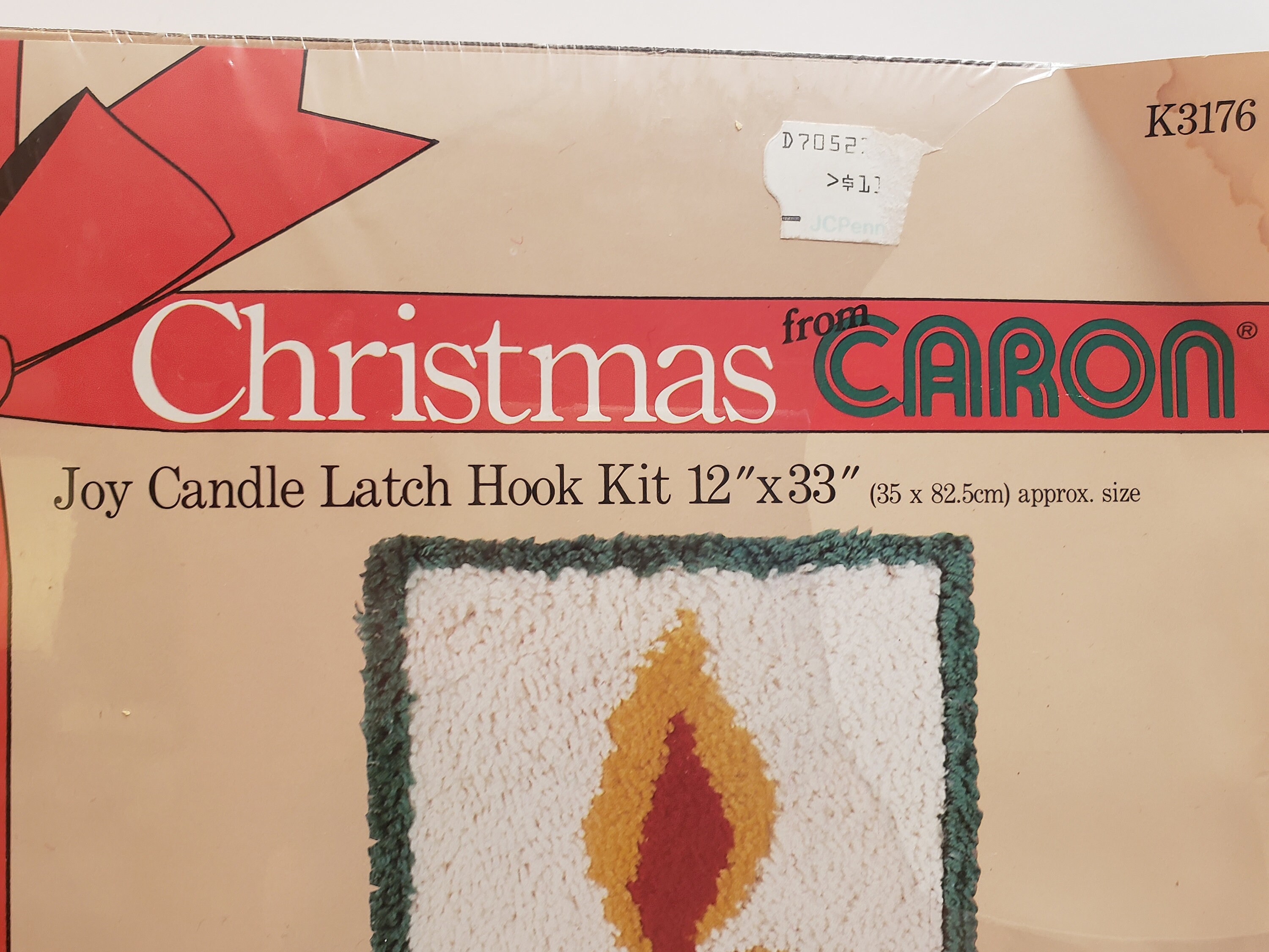 Kit De Tapis Au Crochet Caron Noël JOY - Vintage 1980 - Modèle K3176 - Complet