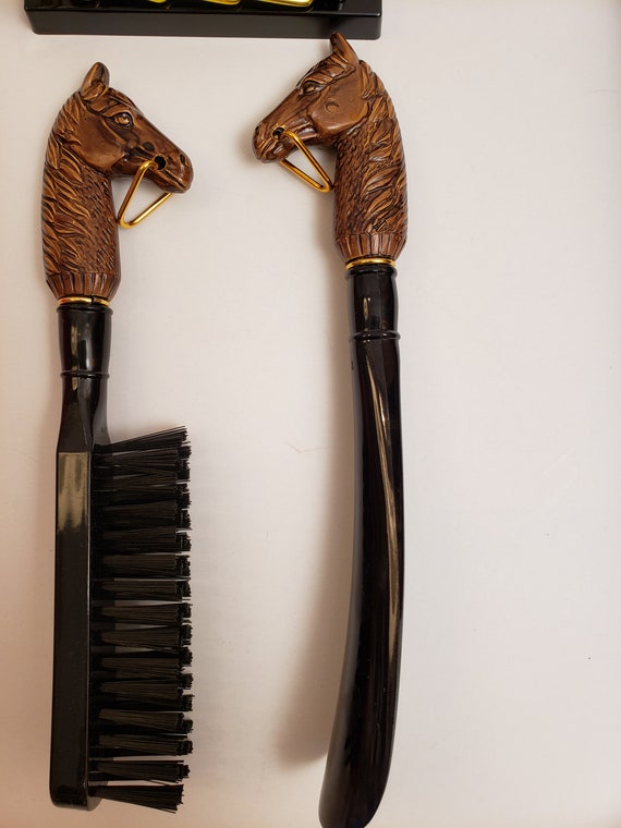 Vintage Equestrian Themed Tie Rack Shoe Brush and… - image 6