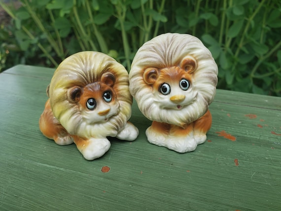 超かわいいライオン塩コショウ入れセット キッチュな装飾用