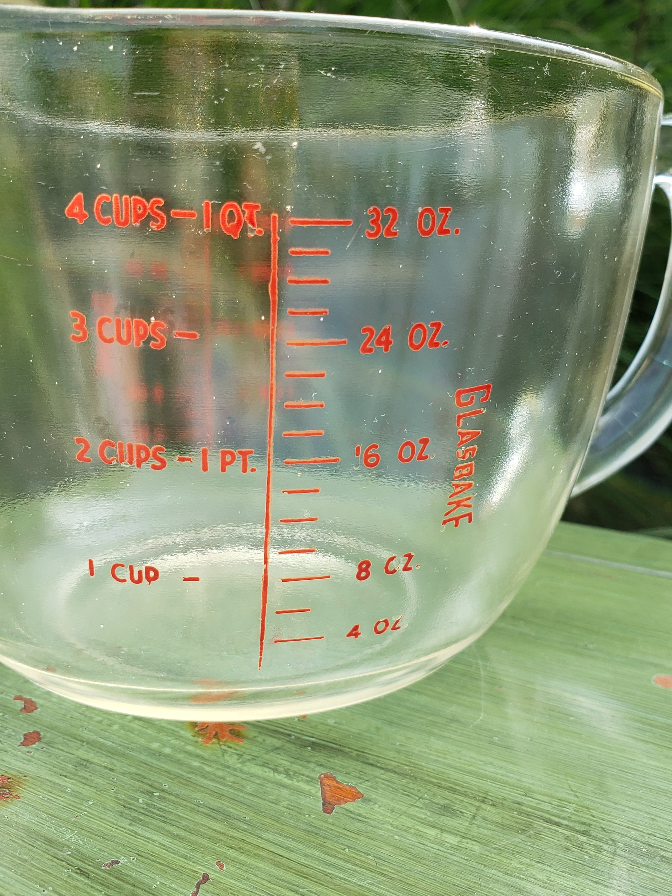 Glasbake D-handle 4 Cup Measuring Cup HTF in Near Perfect