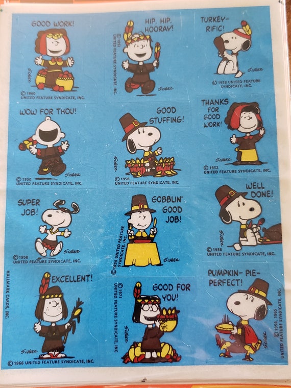 Snoopy Peanuts Stickers 4 Sheets New in Unopened Package by Hallmark Gift  for Teacher Snoopy Sticker Party Decor Collector Crafts Gifts 