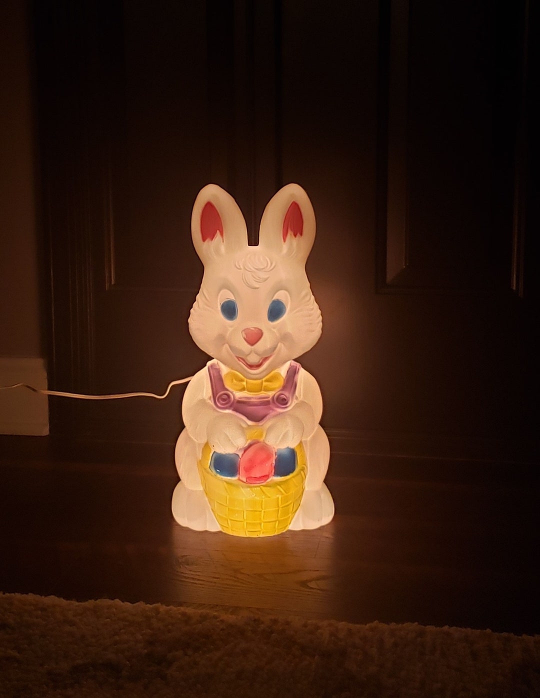 General Foam Easter Bunny Rabbit With Easter Basket Lighted Blow