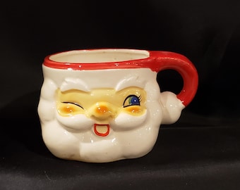 Vintage Retro Holt Howard Merry Whiskers Winking Santa Pitcher and