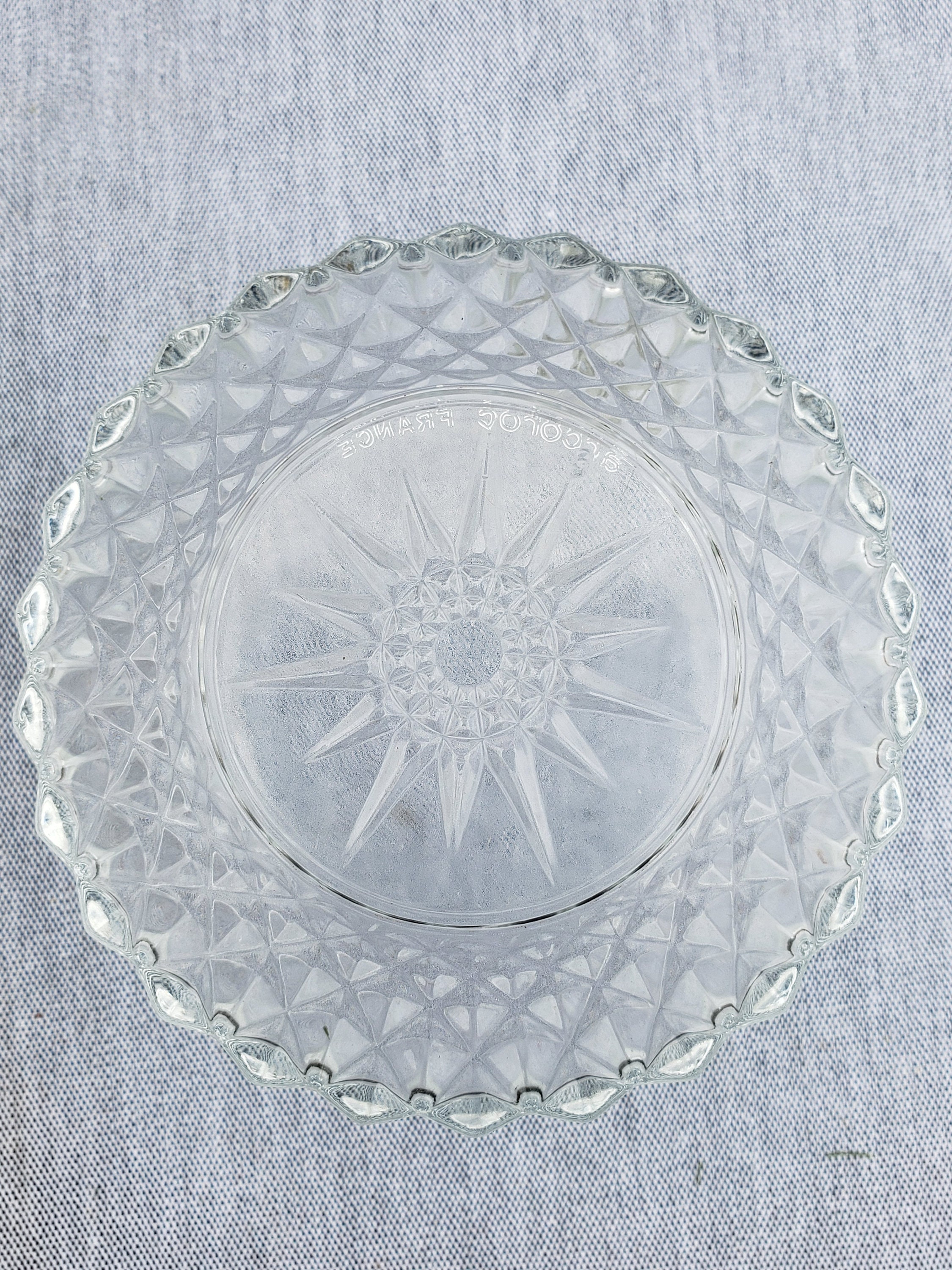 Arcoroc Cut Crystal Elegant Sunburst Starburst Glass Chip | Etsy