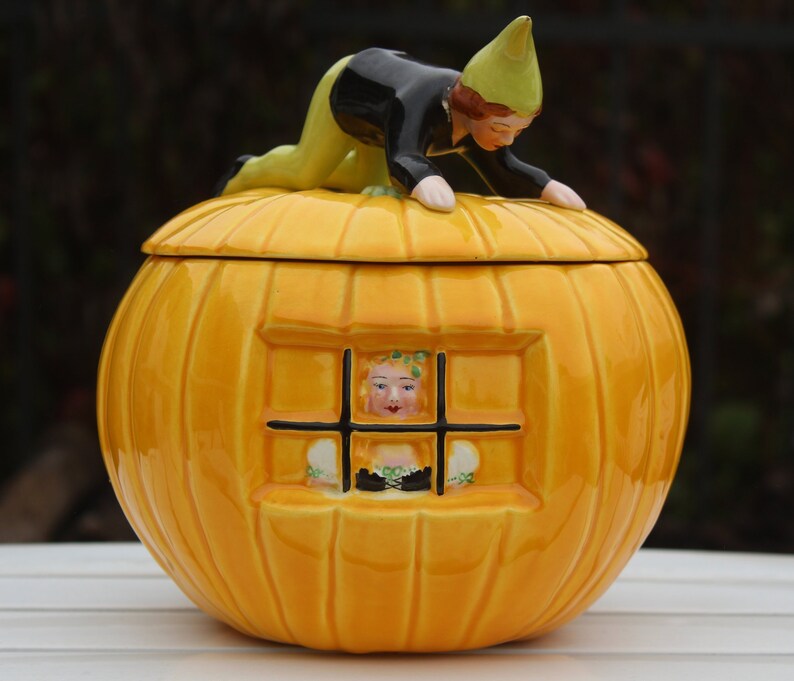 Vintage Pumpkin Cookie Jar Vallona Starr Peter Peter Etsy
