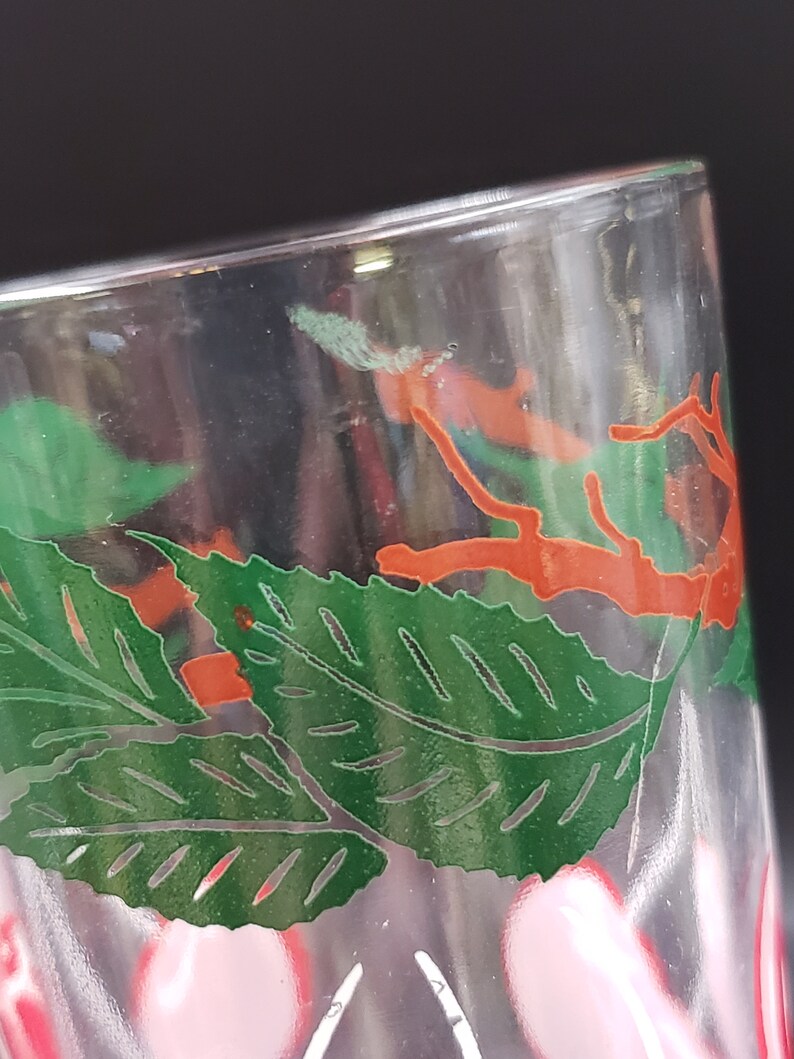 Retro Vintage Tall Cherry Juice Glasses Set of 2 Swanky Swig Etsy