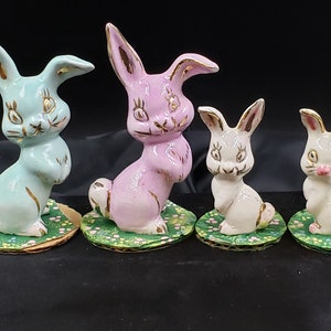 Pastel Bunny Rabbit Family Gift for Spring Easter Mantel Decor Bunny Rabbit Collector